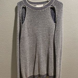 Blue and white oversized sweater